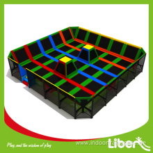 Indoor elastic trampoline court